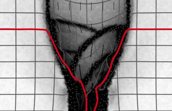 Shear Bands with Dilatancy modelled with Underworld